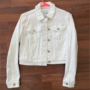 Joe’s white denim cropped jean jacket